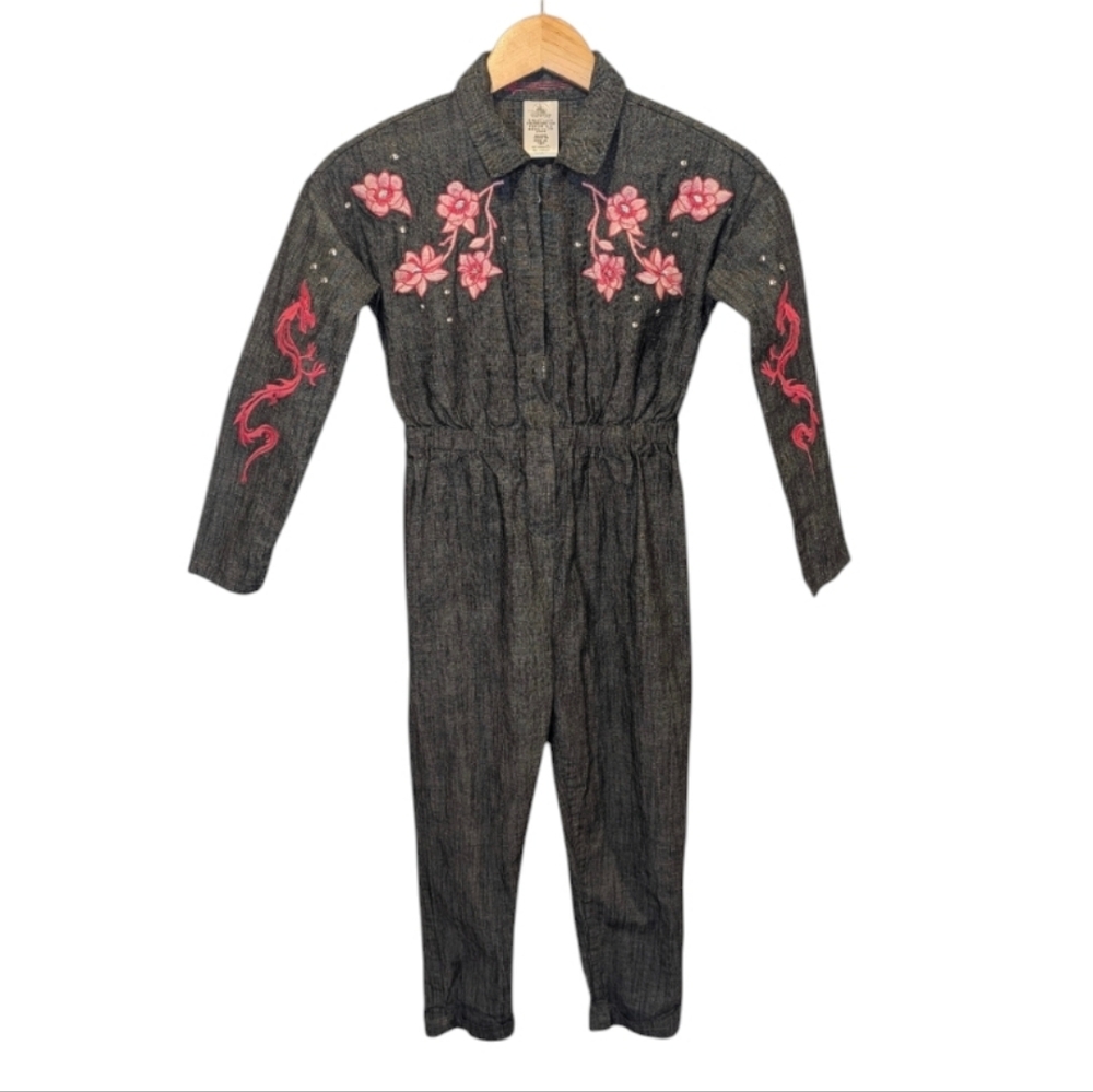 Disney Mulan Embroidered Floral Jumpsuit Romper Size  9/10